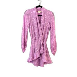 Revolve Rococo Sand Wrap Dress in Purple/lavender metallic Medium